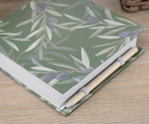 Olive Leaf Notepad & Pencil