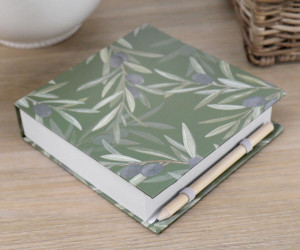 Olive Leaf Notepad & Pencil