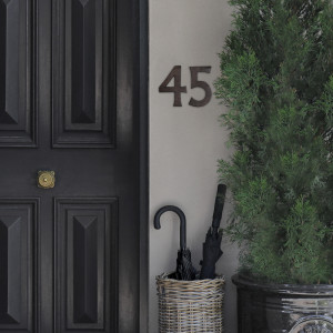 Antique brown cast iron Kew house number 5 and number 4