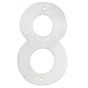 Eltham white vintage number 8 with two pre-drilled mounting holes