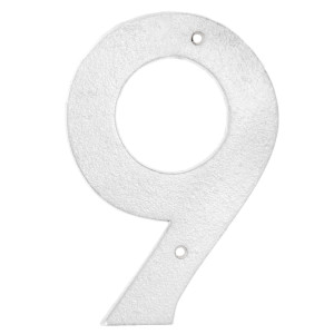 Eltham white vintage number 9 with two pre-drilled mounting holes