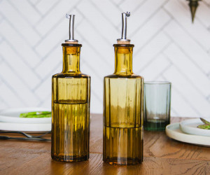 Amber Martello Glass Oil Bottle