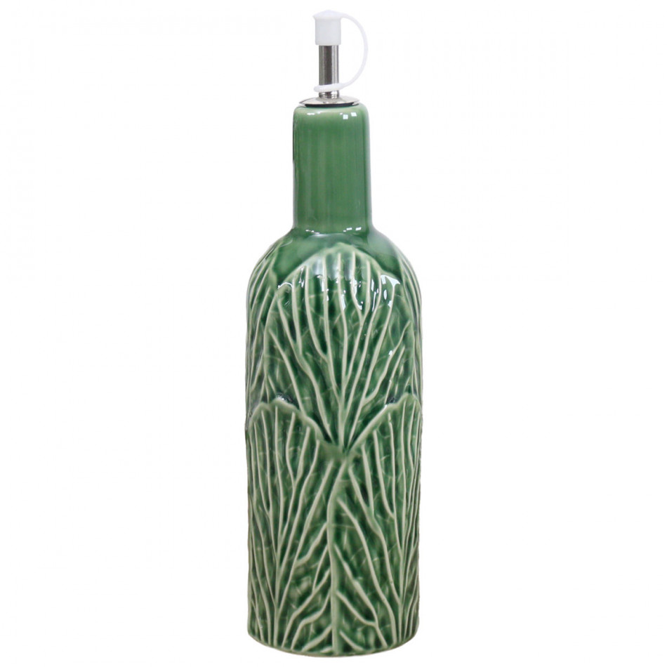Savoy Cabbage Leaf Oil/Vinegar Bottle, a drinkware piece for serving and tabletop use