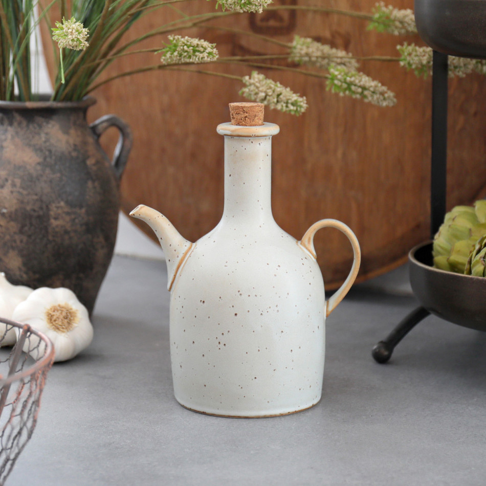 Ashbury Ceramic Oil Bottle, a drinkware piece designed for serving beverages at the table