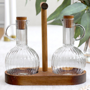 Set 2 Balmoral Glass Oil & Vinegar Bottles, decorative tableware