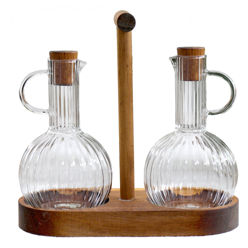 Set 2 Balmoral Glass Oil & Vinegar Bottles, a drinkware piece for serving and tabletop use
