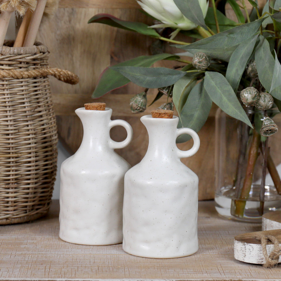 Set 2 Flinders Oil & Vinegar Bottles, a drinkware piece for serving and tabletop use