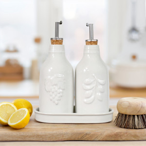 Set 2 Cucina Oil & Vinegar Bottles, a drinkware piece designed for serving beverages at the table