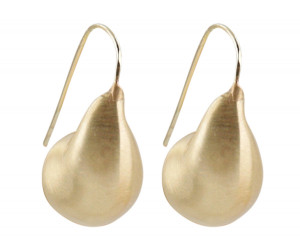 Athena Brushed Gold Teardrop Earrings, an ornamental accessory for adding a finishing detail to an outfit
