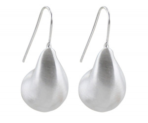 Athena Brushed Silver Drop Earrings, an ornamental accessory for adding a finishing detail to an outfit