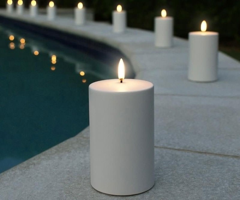 Outdoor White Lux Flameless Candle