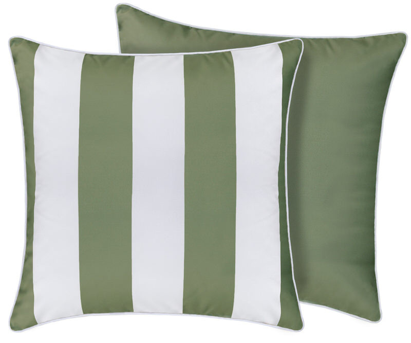 Olive Green Stripe Outdoor Cushion