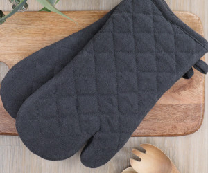 Set 2 Charcoal Villa Oven Mitts