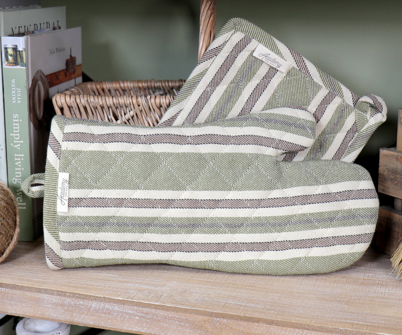 Set 2 Otis Stripe Oven Glove + Pot Holder