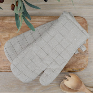 Set 2 Dawson Oven Mitt - Taupe, kitchen textile accessory