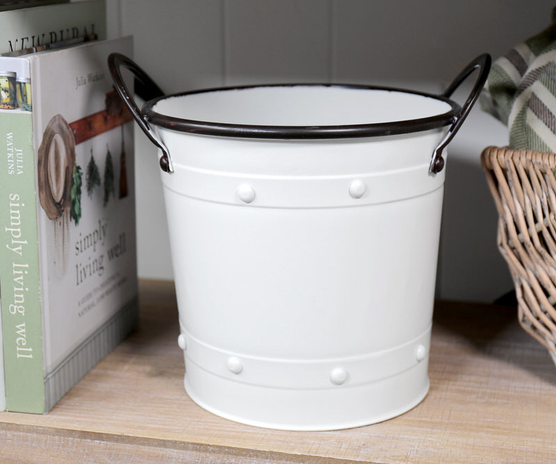 Croft White Enamel Bucket - Small