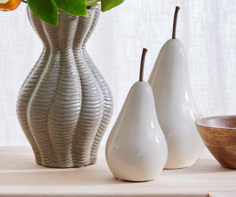 Small Alpine Ceramic Pear - Cloud Grey