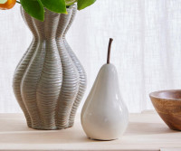 Small Alpine Ceramic Pear - Cloud Grey