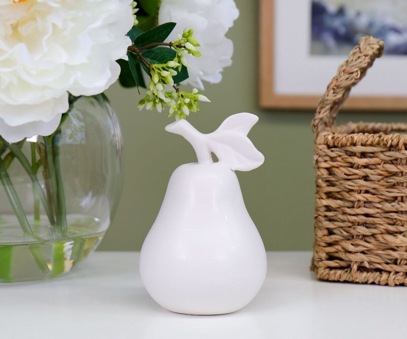 White Ceramic Pear - Small