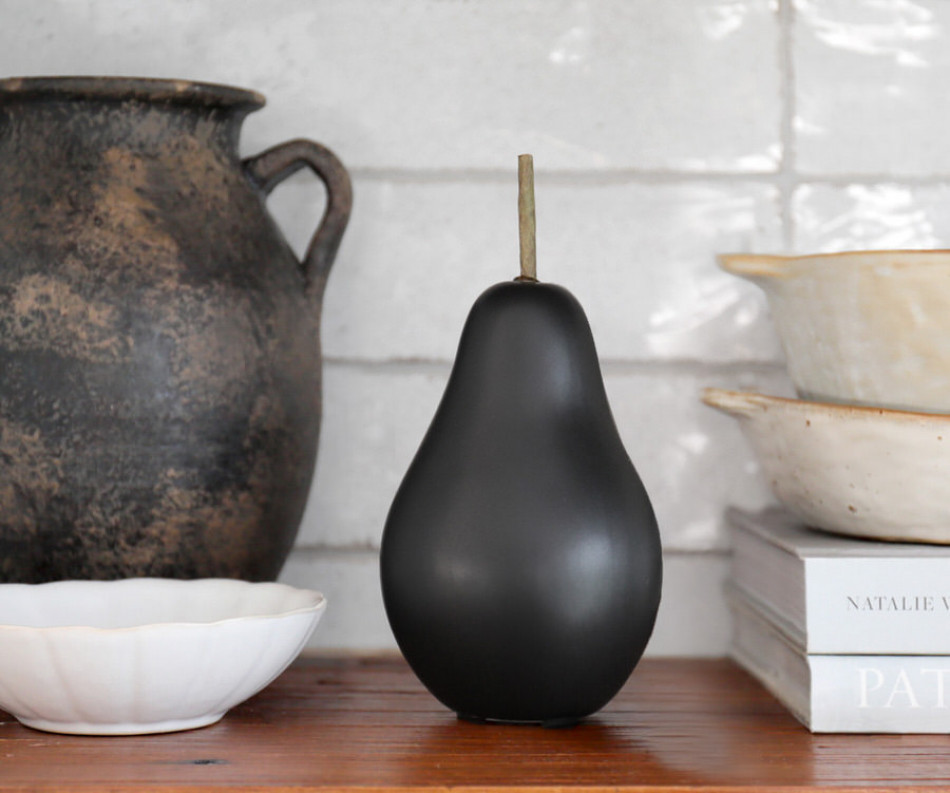 Anjou Black Ceramic Pear