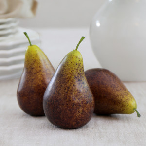 Set 3 Bosc Brown Pears, decorative home accessory