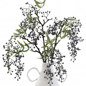 Blue Pepper Berry Spray, a decorative botanical stem or arrangement for styling in a vase