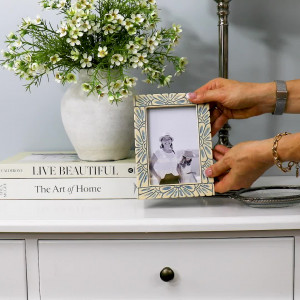 Portofino Blue & Cream Photo Frame 4x6"