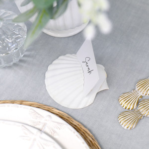 Set 8 Scallop Shell Place Card Holders, a functional fitting for displaying, holding or organising household items