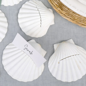 Set 8 Scallop Shell Place Card Holders