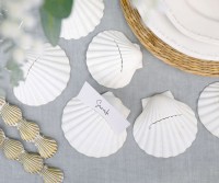 Set 8 Scallop Shell Place Card Holders