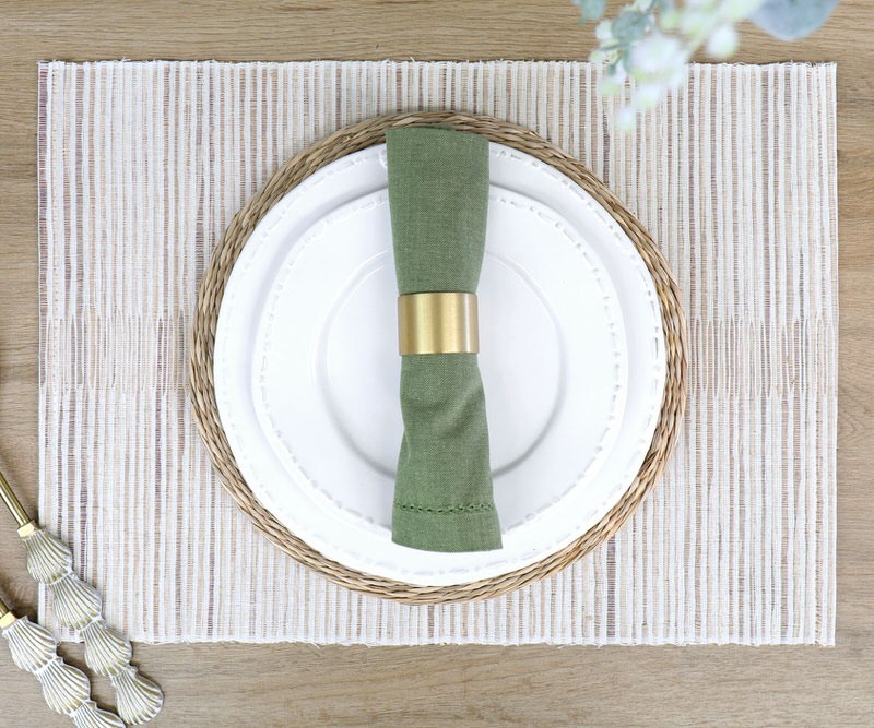 Set 6 Valencia Off-White Natural Placemats