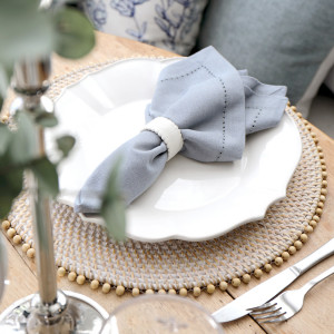 Avoca Whitewash Rattan Placemat, a textile accent for dining or kitchen use