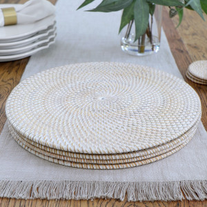 Brooklyn Whitewash Rattan Placemat