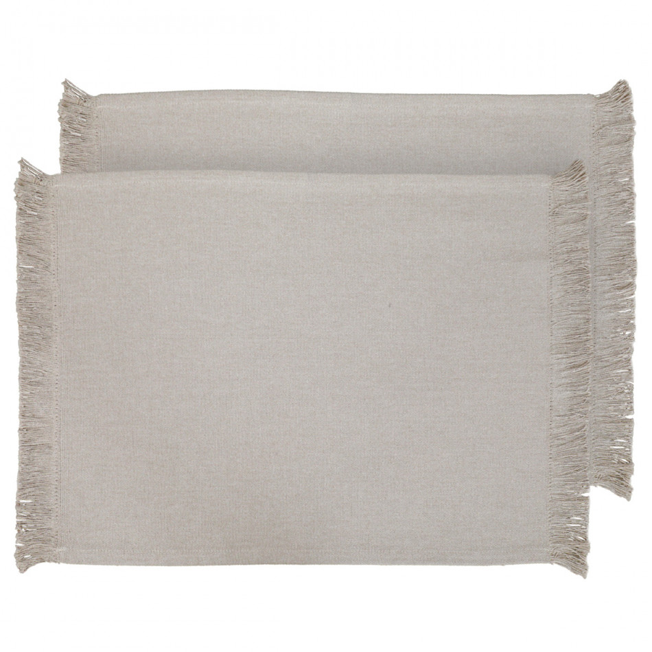 Set 4 Taupe Bronte Fringe Placemats, a textile accent for dining or kitchen use