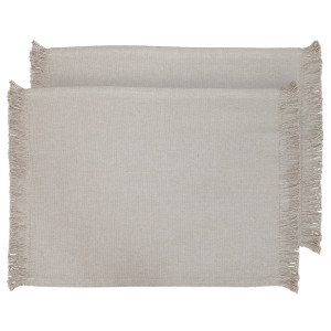 Set 4 Taupe Bronte Fringe Placemats, a textile accent for dining or kitchen use