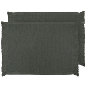 Set 4 Olive Bronte Fringe Placemats, a textile accent for dining or kitchen use