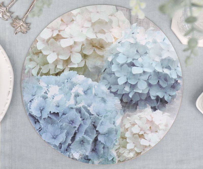 Set 4 Blue Hydrangeas Placemats