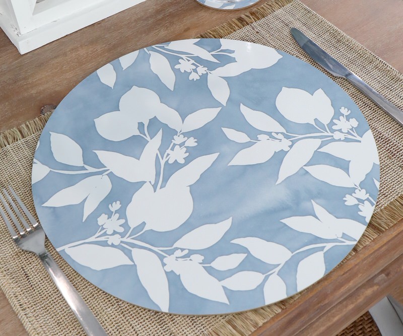 Set 4 Horizon Sky Blue Round Placemats