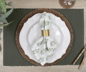 Set 4 Olive Tallis Ribbed Placemats