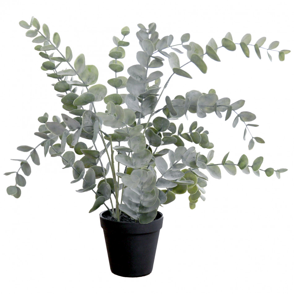 Allerton Silver Dollar Eucalyptus Potted Plant, an artificial plant arranged for indoor display