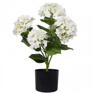 Alice White Hydrangea Artificial Plant in Pot, decorative home accessory