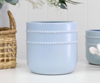 Chiara Beaded Blue Planter Pot - Medium