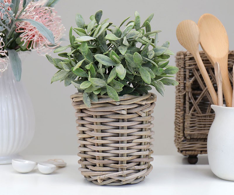 Amalfi Cane Basket Pot Small