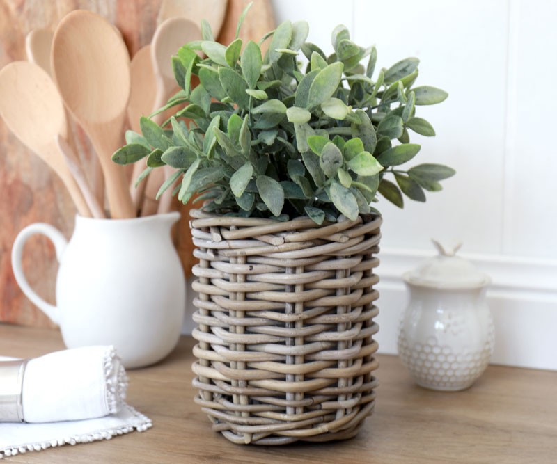 Amalfi Cane Basket Pot Small