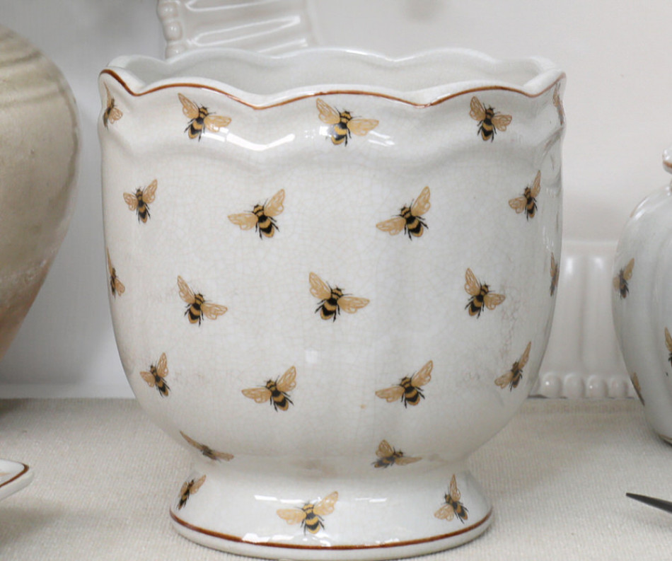 Jardin Gold Bees Plant Pot