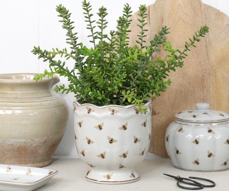 Jardin Gold Bees Plant Pot