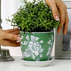 Extra Small Salisbury Green Plant Pot, decorative planter or flower display