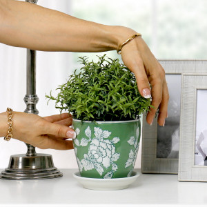 Extra Small Salisbury Green Plant Pot, a plant display piece suited to adding greenery to a styled space