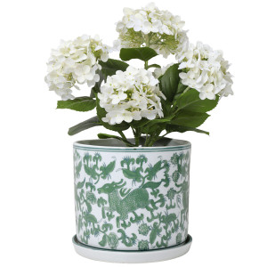 Large Emerson Green Chinoiserie Plant Pot, designed as a decorative container for a favourite plant