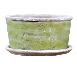 Small Harrington Green Wide Planter